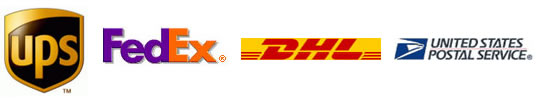 carrier UPS, FedEx, DHL, USPS logos